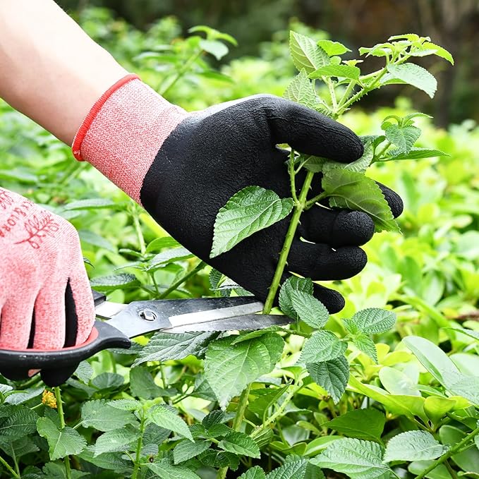 DOFOWORK Gardening Gloves - 6 Pair Gardening Gloves for Women/Men, Breathable Natural Latex Garden Gloves with Grip