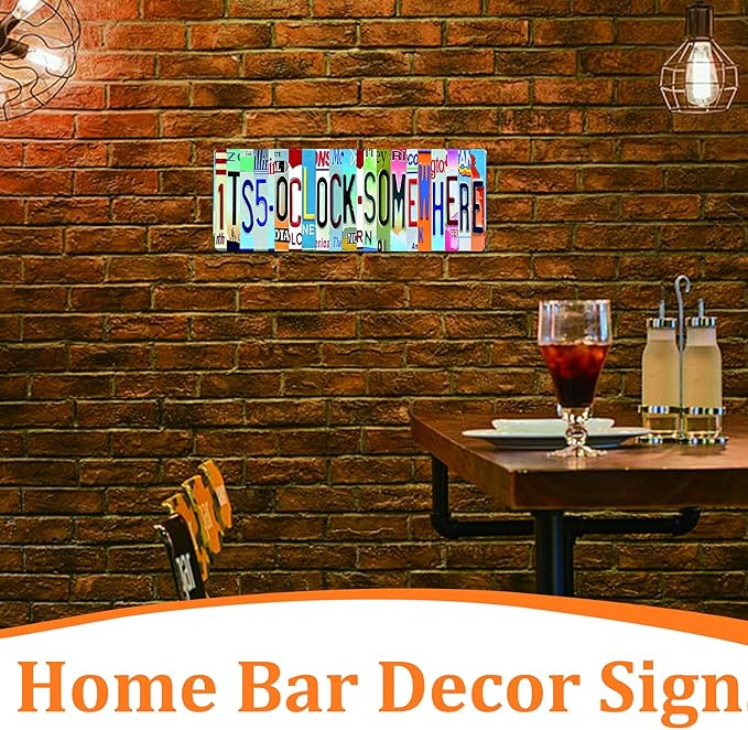 Its 5 O'Clock Somewhere Sign(6x16in) Funny Metal Tin Sign Outdoor Bar Accessories Vintage Surfboard Decor Street Signs For Bar Signs For Home Bar Man Cave Garage Home Basemen Decor