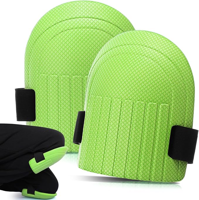 Gardening Knee Pads for Women and Men Lightweight Waterproof Foam Knee Pads for Gardening and Housework with Adjustable Hook'n'Loop Straps(Green)