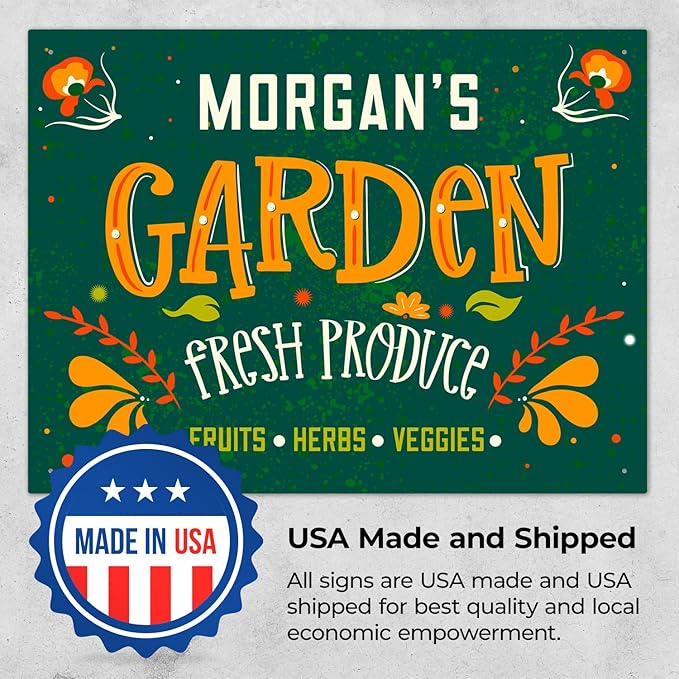Custom Garden Signs, Personalized Sign for Garden, Ideal for Mom, Mother Or Sign, 18x24 Inches, Rust Free .063 Aluminum, Fade Resistant, Made in USA by Sigo Signs
