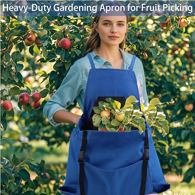 Gardening Apron for Women, Garden Aprons with Pockets, Harvest Apron for Fruit Vegetables, Gardening Gifts For Women
