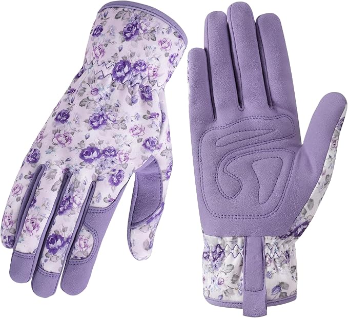 Pleneal Gardening Gloves for Women Men - Leather Garden Gloves Thorn Proof, Outdoor Protective Working Gloves for Weeding