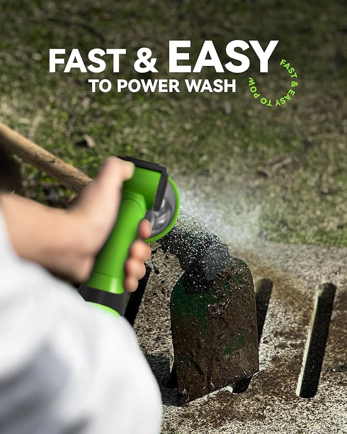 RAINPOINT Spray Nozzles for Garden Hose - 10 Spray Patterns Garden Hose Nozzle with Adjustable Flow Control for Watering Plants, Washing Cars,Washing Pets, Thumb Control (Green)