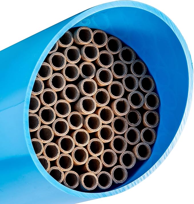 Rivajam Color Splash Mason Bee House - Vibrant & Strong Waterproof Bee Hotel & Insect Habitat - Mason Bee Tubes Filled Bee Houses for The Garden - Pollinator House Bug Hotel Gardening Gifts