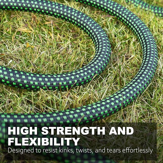 Relxitl Garden Hose, Flexible Water Hose, Ultra Lightweight Non-Expanding hose with 10 Function Sprayer, Leak proof, Pressure Resistant for Yard, Outdoor (Green, 100FT)