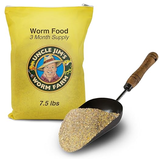 Uncle Jim’s Worm Farm Organic Worm Food | 3 Month Worm Feed Supply for Red Wigglers, Compost Worms & Vermiculture | Boosts Worm Castings & Composting | 7.5 lb Bag
