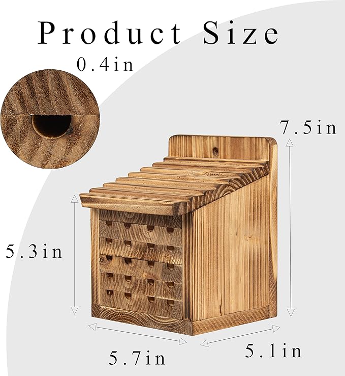 BalterFF Bee Houses for The Garden Insect Bee Hotel Carpenter Wood Bee House of Outside Box