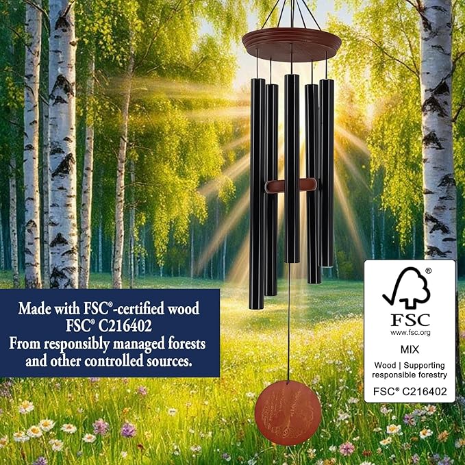 Wind Chimes for Outside,Outdoor Wind Chimes for Mother & Grandma - Large Garden Hanging Decor with Tree of Life Engraving, Perfect for Yard, Home, Christmas, Birthdays