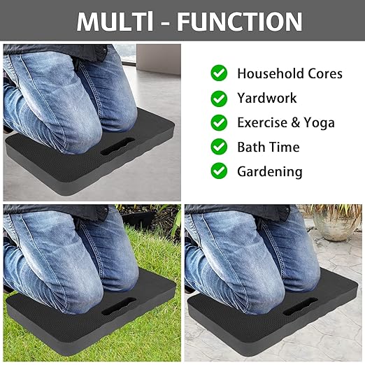 HOOPLE Extra Thick Kneeling Pad, Soft Foam Kneeling Cushion, Waterproof Gardening Knee Pads, Lightweight Knee Mat for Bathing, Workout Supplies, Exercise Yoga, Garden Work Gifts (Black 17.5 x 11 x 1.5 in)
