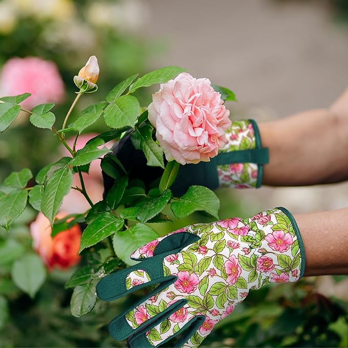 Pleneal Gardening Gloves for Women Men - Leather Garden Gloves Thorn Proof, Outdoor Protective Working Gloves for Weeding