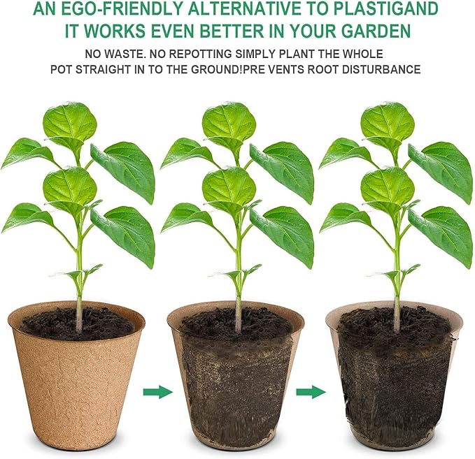 Biodegradable Peat Pots Set (2 Packs of 10 Pots)