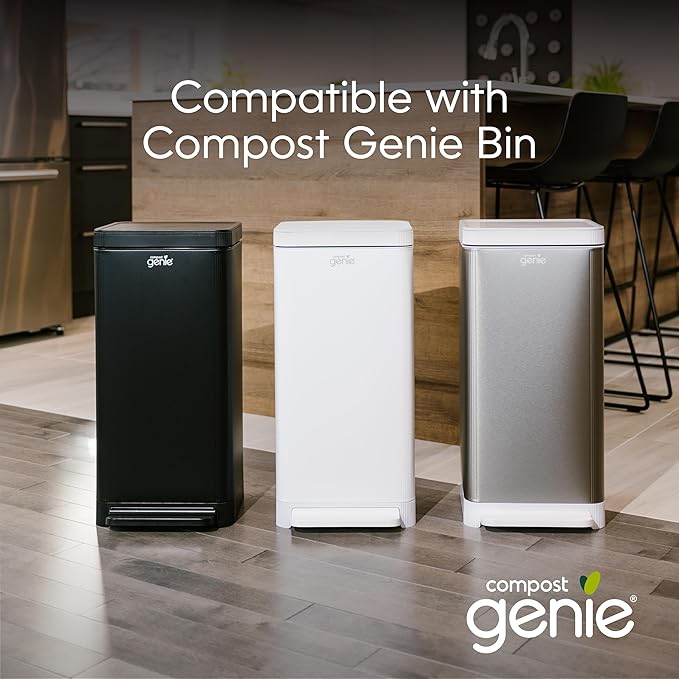3.6 Gallon Compostable Bags, 20 Count, Sturdy for Food Waste, Compatible with Kitchen Compost Genie Bins, ASTM D6400 Certified