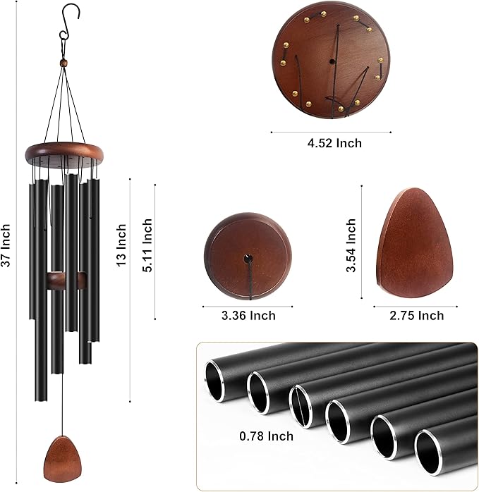 Wind Chimes for Outside, 37 inch Large Metal Wind Chimes Outdoor (10)