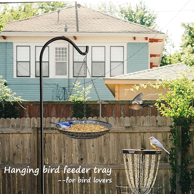 Premium Hanging Bird Feeder Tray(2 Set),Size 11.8” Large Platform Bird Feeder Metal Mesh Tray,Wild Bird Feeder for Outside Hanging Seed Platform,Combinable Style to Double Layer