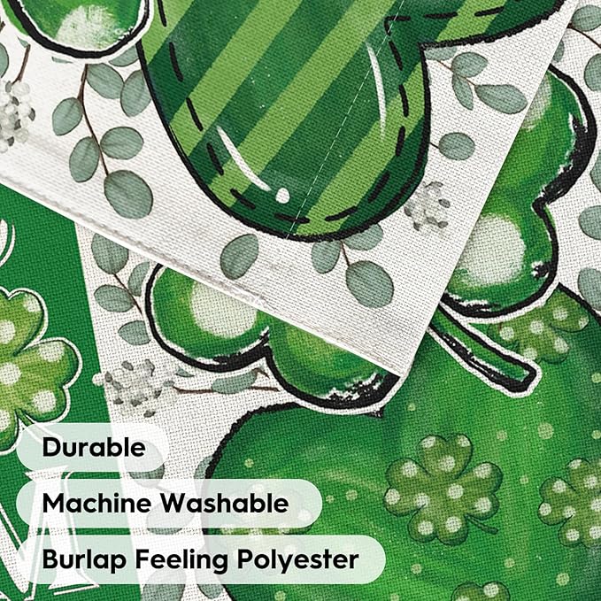 AVOIN colorlife St Patricks Day Garden Flag 12x18 Inch Double Sided Outside, Shamrocks Clovers Hearts Welcome Yard Outdoor Decoration