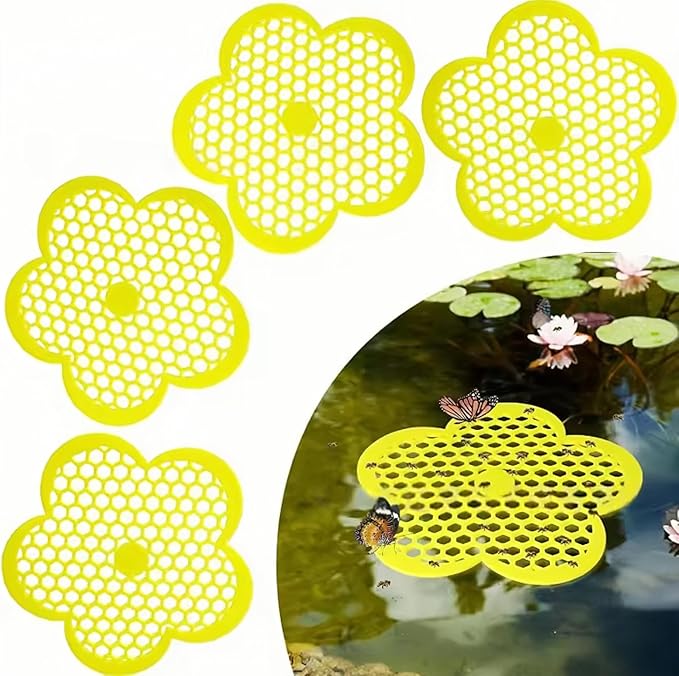 2-Pack Floating Bee Island – 8 Inch Eco-Friendly EVA Foam Bee Watering Station & Butterfly Feeder for Garden, Backyard, and Patio – Safe Drinking Platform for Pollinators