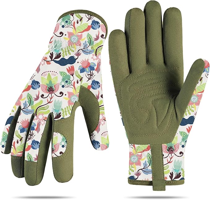 Baidast Gardening Gloves for Women, Breathable Leather Garden Gloves with Grip, Thorn Proof Work Gloves