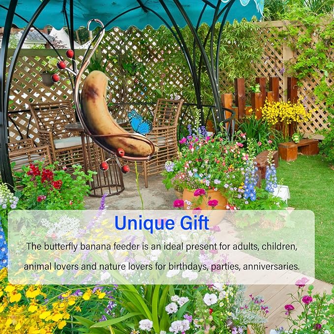 Butterfly Feeder, Butterfly Banana Hammock, Banana Bird Butterfly Feeder for Outdoors Hanging and Garden, Hanging Butterfly Banana Feeder for Butterflies, Bees and Birds