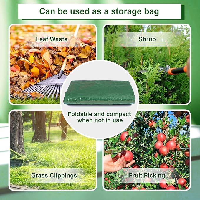 MyLifeUNIT Compost Bins Outdoor, Composting Bin for Outside Garden, Reusable Garden Yard Waste Bag, 34 Gallons (1 Pack, Green)