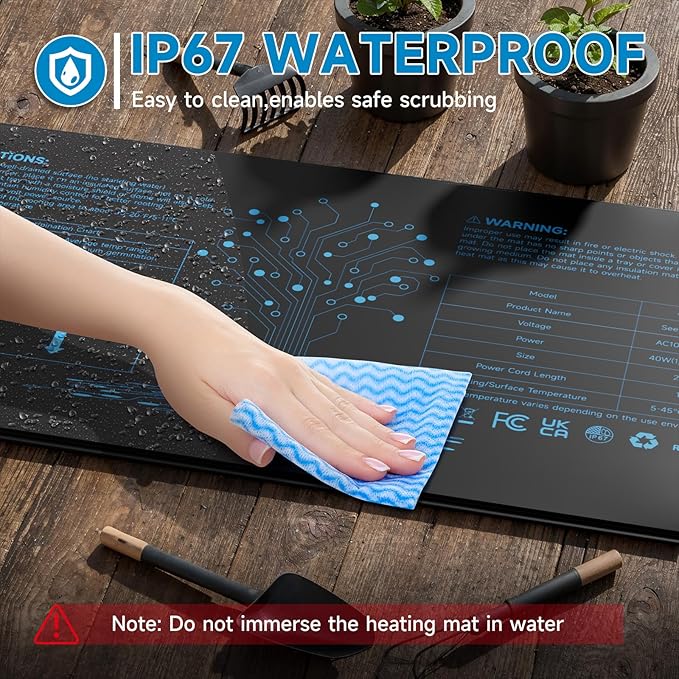 Hon&Guan 2 Packs 10"x 20.75" Seedling Heat Mat with Digital Thermostat Combo Set,Waterproof Plant Heating Pad for Germination,Indoor Gardening,Greenhouse