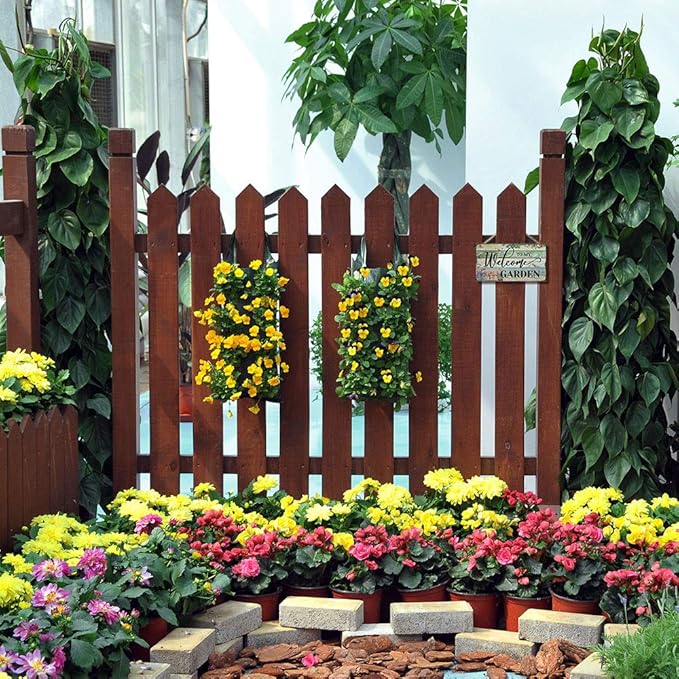 Garden Retro Vintage Wood Garden Signs Decorative Outdoor Flower Home Signs Wall Decor Lovely Motivational Quote Home Accessory Sign by 11.5"x6"