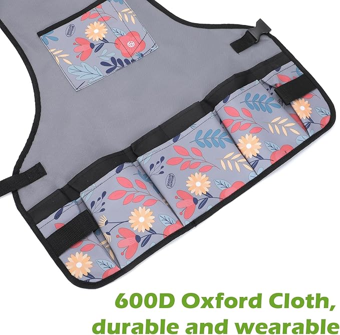 Laelr Garden Apron Oxford Cloth Work Apron With Pockets Adjustable Heavy Duty Tool Apron for Men & Women