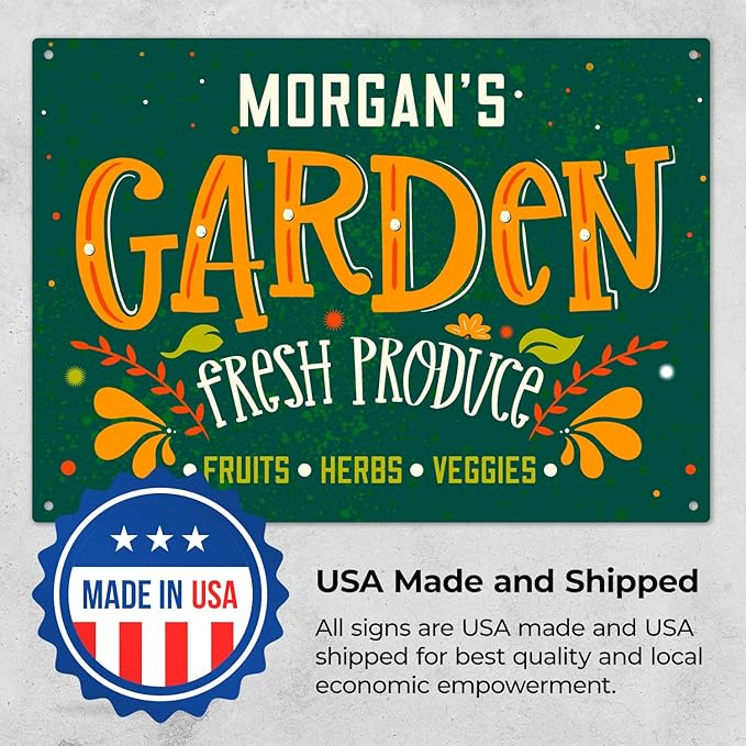 Custom Garden Signs, Personalized Sign for Garden, Ideal for Mom, Mother Or Sign, 10x14 Inches, Rust Free .040 Aluminum, Fade Resistant, Made in USA by Sigo Signs