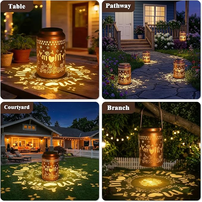 Gifts for Mom Grandma - Hummingbird Solar Lantern Outdoor Waterproof, Mother Day Gifts, Birthday Gifts for Women Hanging Solar Lights for Yard, Garden Decor