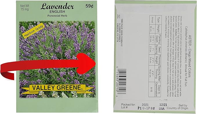 Set of Flower Seed Packets! Flower Seeds in Bulk - Great for Creating The Garden of Your Dreams! (50, Aster - Powderpuff Mix)
