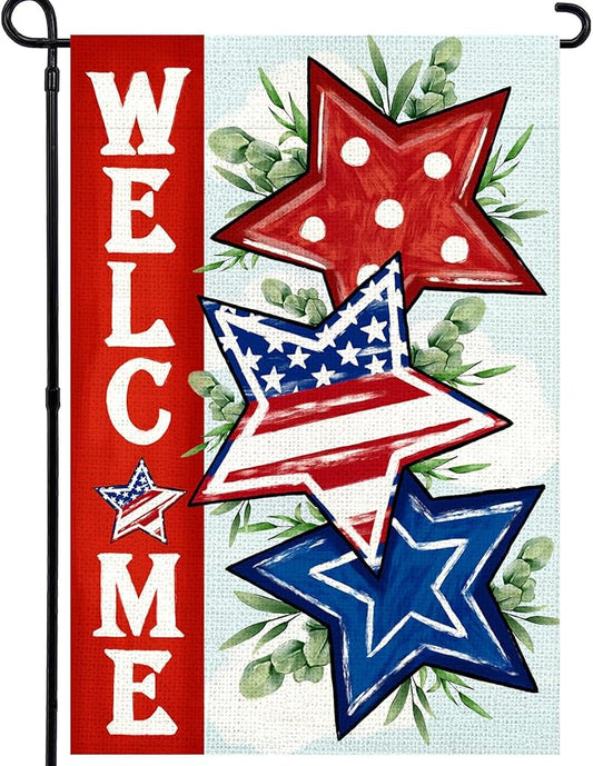 4th of July Garden Flag 12x18 Inch, Double Sided Flag for Yard Outdoor Decoration