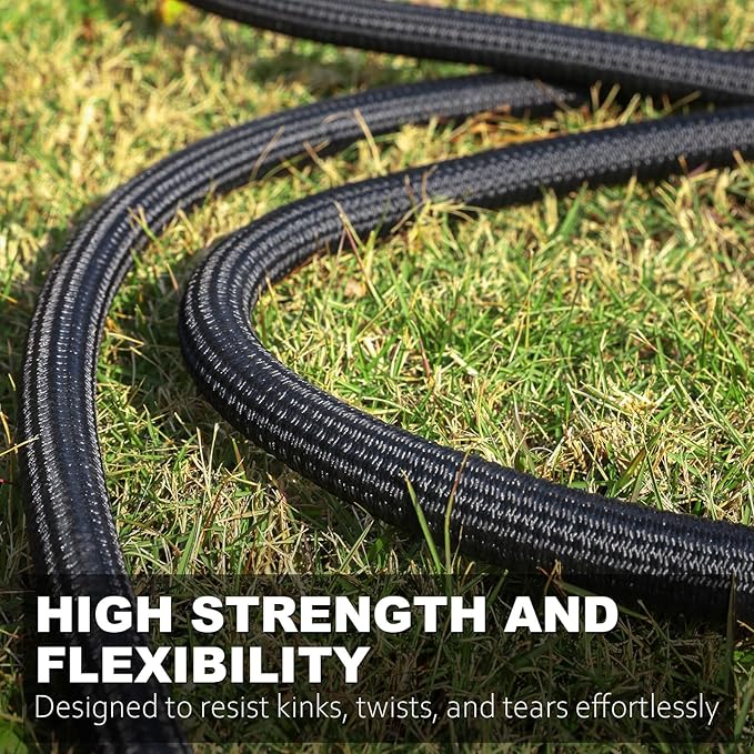 Relxitl Garden Hose, Flexible Water Hose, Ultra Lightweight Non-Expanding hose with 10 Function Sprayer, Leak proof, Pressure Resistant for Yard, Outdoor (Black, 75FT)