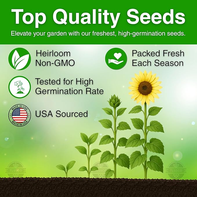 Sunflower Seeds for Planting (17 Varieties, Crazy Mixture), 549+ USA Premium Non-GMO Sunflower Seeds for Planting Indoor & Outdoor, Attracts Butterflies & Bees, Pack for 2026