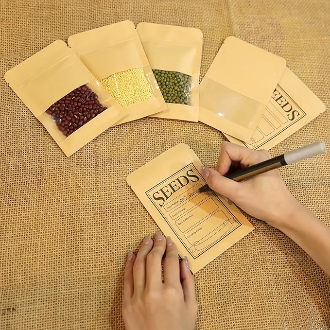 120 Slots Seed Storage Organizer Box, with 20 Seed Envelopes and Small Tool, Sturdy Seeds Saving Seed Bank Container Kit (Seeds not Included)