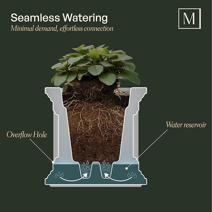 Mayne Nantucket 4-Foot Window Box – Self-Watering, Weather-Resistant Planter for Flowers – Durable Design for Outdoor Use, Perfect for Windows