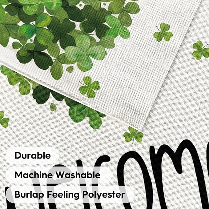 AVOIN colorlife St Patricks Day House Flag 28x40 Inch Double Sided Outside, Lucky Clover Shamrock Welcome Holiday Yard Outdoor Flag