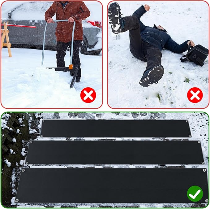 Snow Melting Mats, Heated Outdoor Mats for Walkways, Electric Snow Melting Mats for Decks and Sidewalks, Trusted No-Slip Snow and Ice Melt Heated Sidewalk Mat (10 x 30) 1PCS