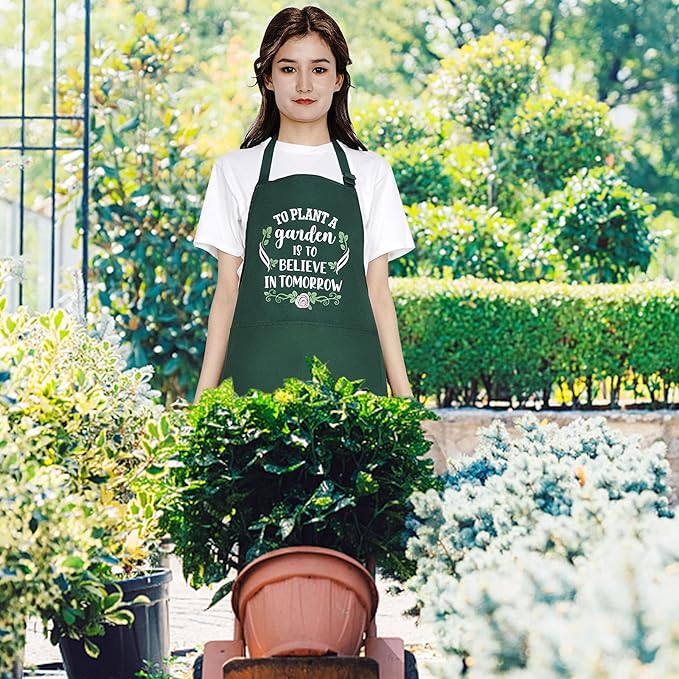 Funny Garden Aprons for Women, Gardening Gifts for Gardeners, Waterproof Kitchen Apron for Cooking Baking, Birthday Housewarming Gifts for Wife Florist Mom Sister Grandma