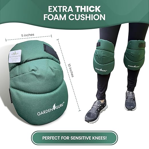Garden Guru Cushioned Gardening Knee Pads with Adjustable Straps - Soft Inner Liner, Ultra Comfort Padding, Garden Kneelers for Yard Work, Cleaning, Household Chores, Roofing, and More 1 Pack