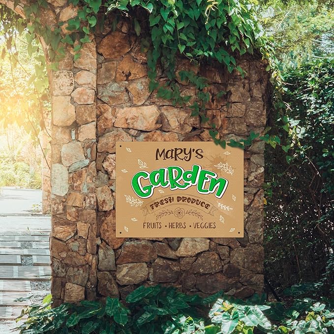 Custom Garden Signs, Personalized Sign for Garden, for Mother's Day, Mom, Or Girlfriend Sign, 18x24 Inches, Rust Free .063 Aluminum, Fade Resistant, Made in USA by Sigo Signs
