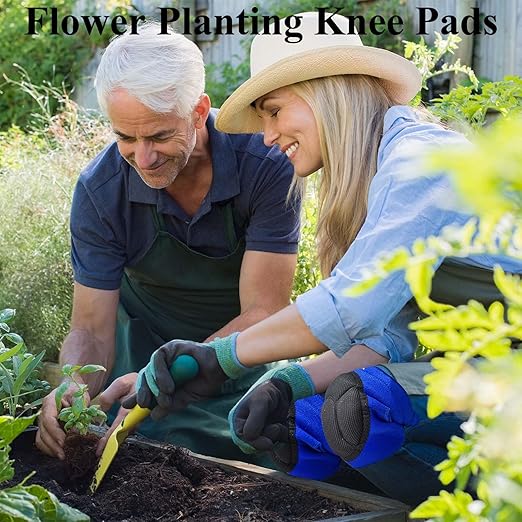 Gardening Knee Pads for Women & Men with Adjustable Non-Slip Straps — Perfect Foam Knee Pads for Work, Garden, Yard, Soft Womens Kneepads for Cleaning Floors, Flooring Installation, DIY, Blue S (1 Pair)