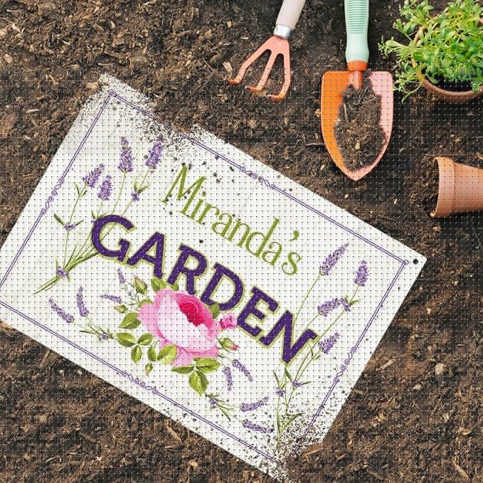 Custom Garden Sign, Present, Personalized Name/Text for Backyard Décor Sign, 18x24 Inches, Rust Free .063 Aluminum, Fade Resistant, Made in USA by Sigo Signs