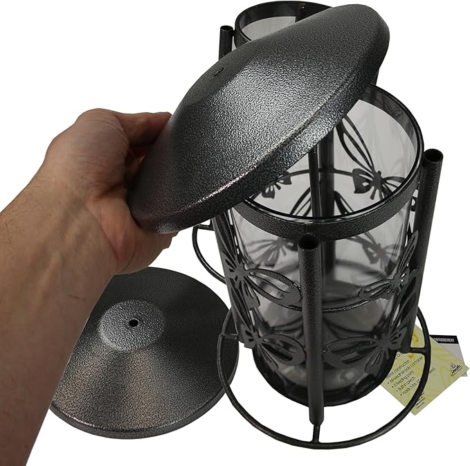 Heath Outdoor Products The Butterfly Seed Capacity Decorative Metal Wild Bird Feeder, 3-Pound