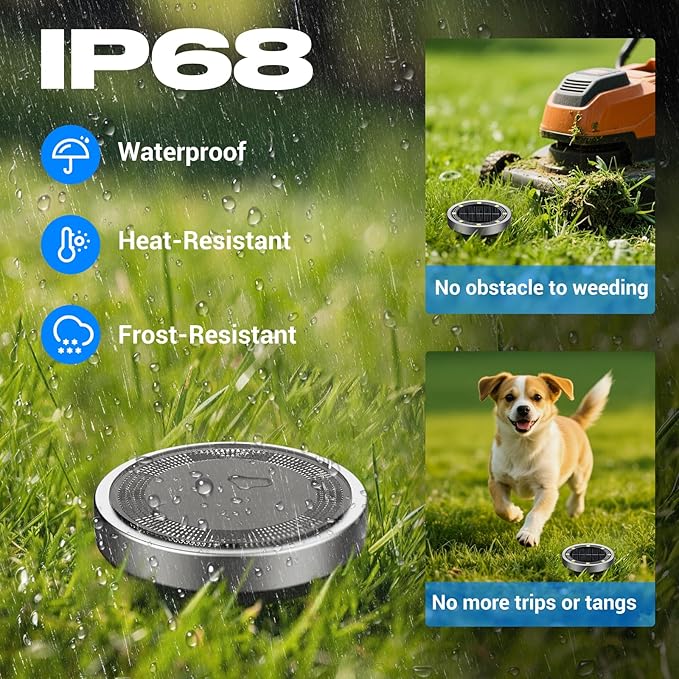 Peasur Mini Solar Ground Lights Outdoor, 4 Pack Flat Solar Powered Disc Lights, IP68 Waterproof, Anti-Rust, Landscape Lighting for Pathway Garden Yard Lawn Walkway Landscape Driveway, Red
