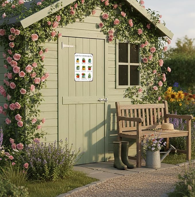 Plants Gifts Gentle Reminders Vintage Tin Sign for Garden Patio Porch Yard She Shed Decor 8x12 Inch (3948)