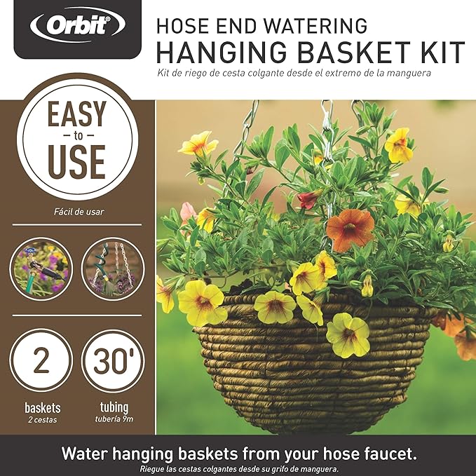 Orbit 56311 Hanging Basket Drip Irrigation Drip Watering Kit with Flex Misters