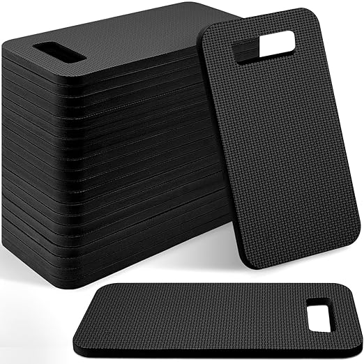 Riakrum 20 Pcs Garden Kneeling Pad Garden Knee Pads Thick Foam Knee Mat Waterproof Knee Cushions for Kneeling Multi Functional Kneeler for Praying, Gardening, Baby Bath, Yoga, 15.4 x 6.7 Inch (Black)