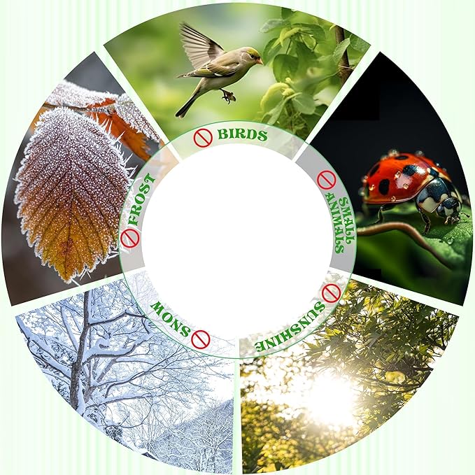Tree Netting Bird Netting Cover 2.6 x 3.3 Ft, 4 x 6 Ft Large Heavy Duty Garden Plant Protection Net with Zipper & Drawstring for Tomato, Blueberry, Fruit & Vegetable Trees