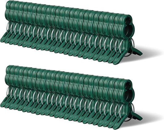 Garden Plant Clips 50 Pack Big Size Dark Green, Reusable Garden Plant Supports Clips for Supporting Stems of Flower Vine Vegetables Tomatoes Climbing