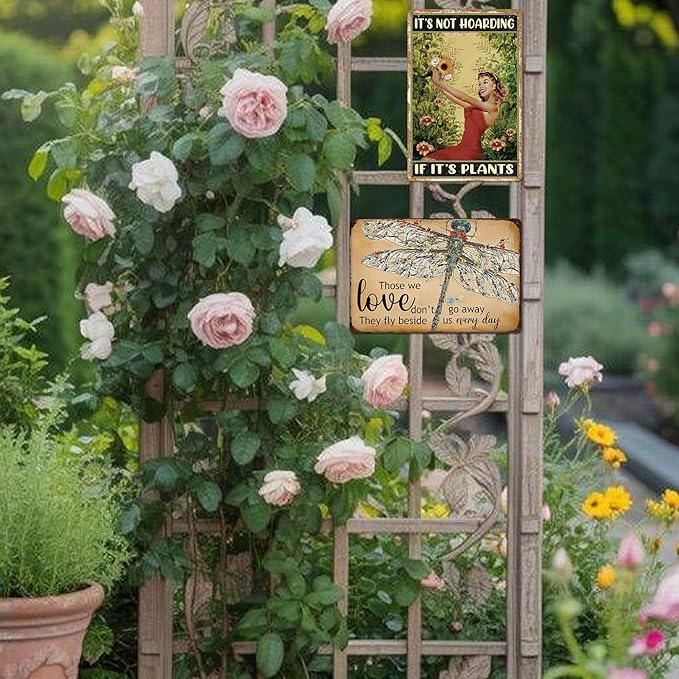 Garden Outdoor Wall Decor Plant Lover Gifts For Women Vintage Gardening Metal Tin Sign It‘S Not Hoarding If It'S Plants Signs Plant Accessories Indoor Funny Yard Decor Green House Decor 8x12 Inch