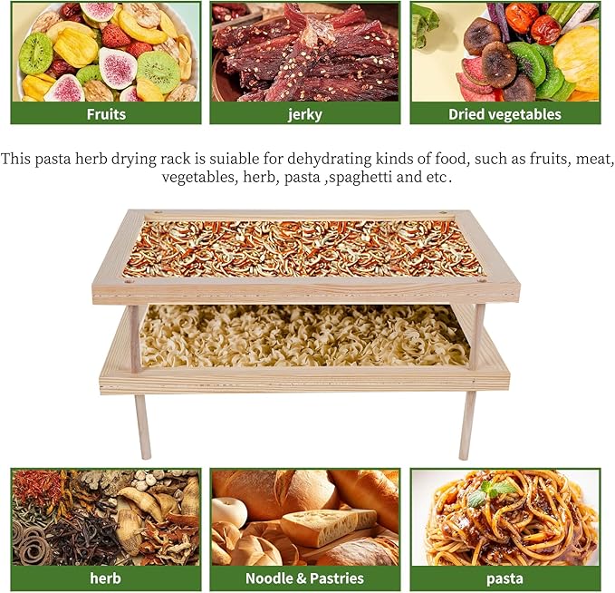 Herb Drying Rack, Wooden Herb Drying Rack, Herb Drying Storage with 2 layer herb drying rack for drying pasta flowers plant specimens and more(4 packs)